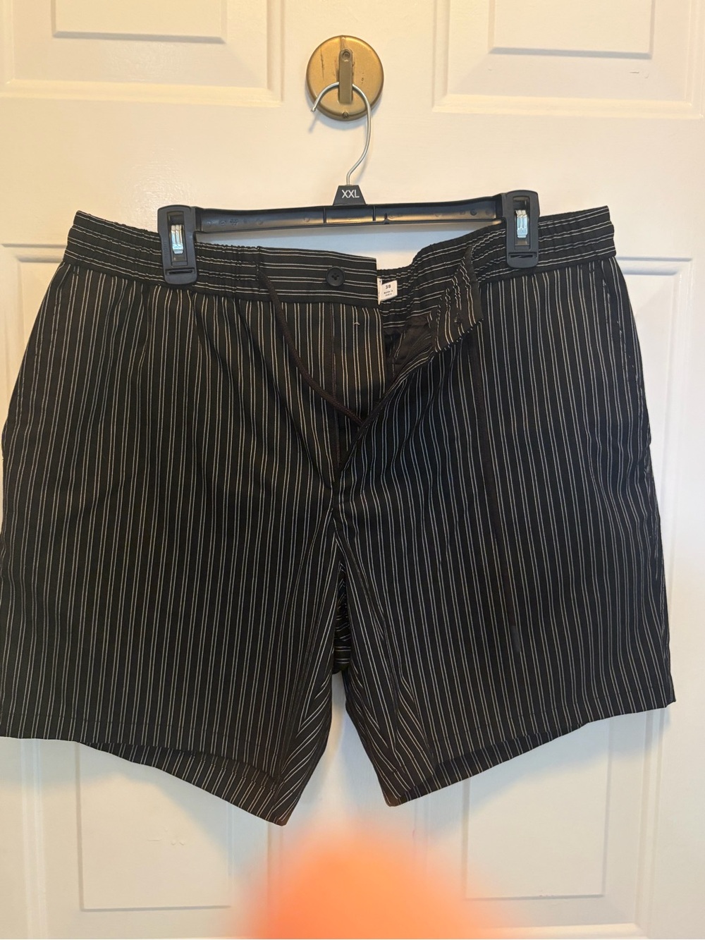 Topman Black Pinstripe Cargo Shorts